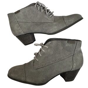G.H.Bass & Co. Charcoal Grey Suede Ankle Lace-Up Boots Boho Prairie Size 11
